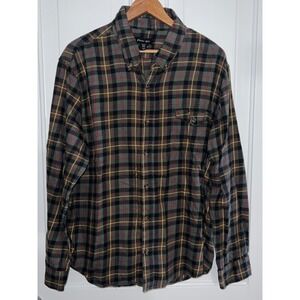 PORTER ASH Plaid Flannel Button Down Shirt Men's XL Cotton Cashmere Blend